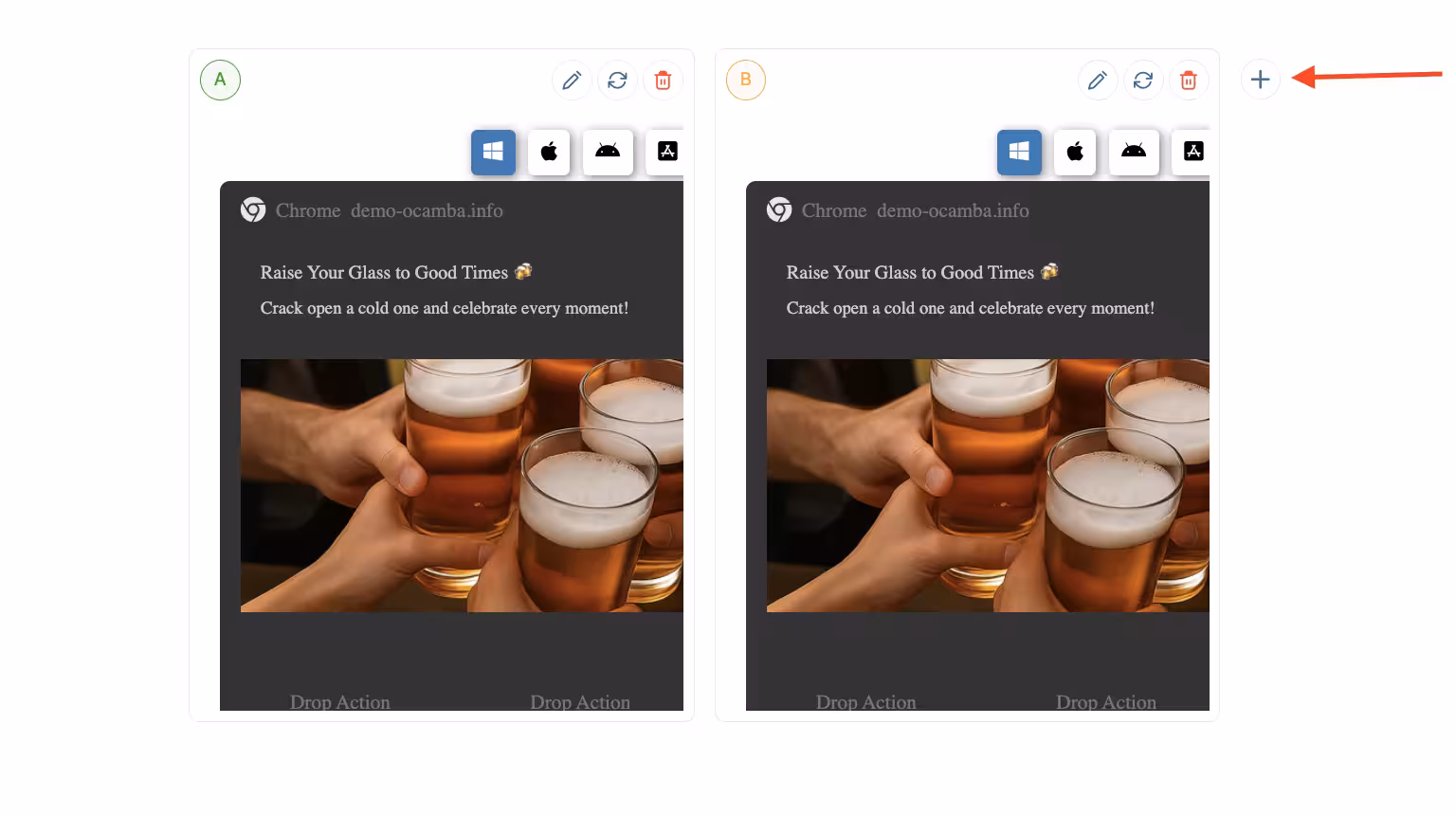 Add Another A/B Variant