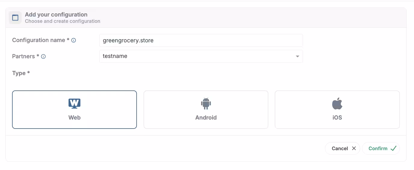 Add Config Form
