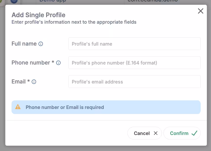Add Single Profile