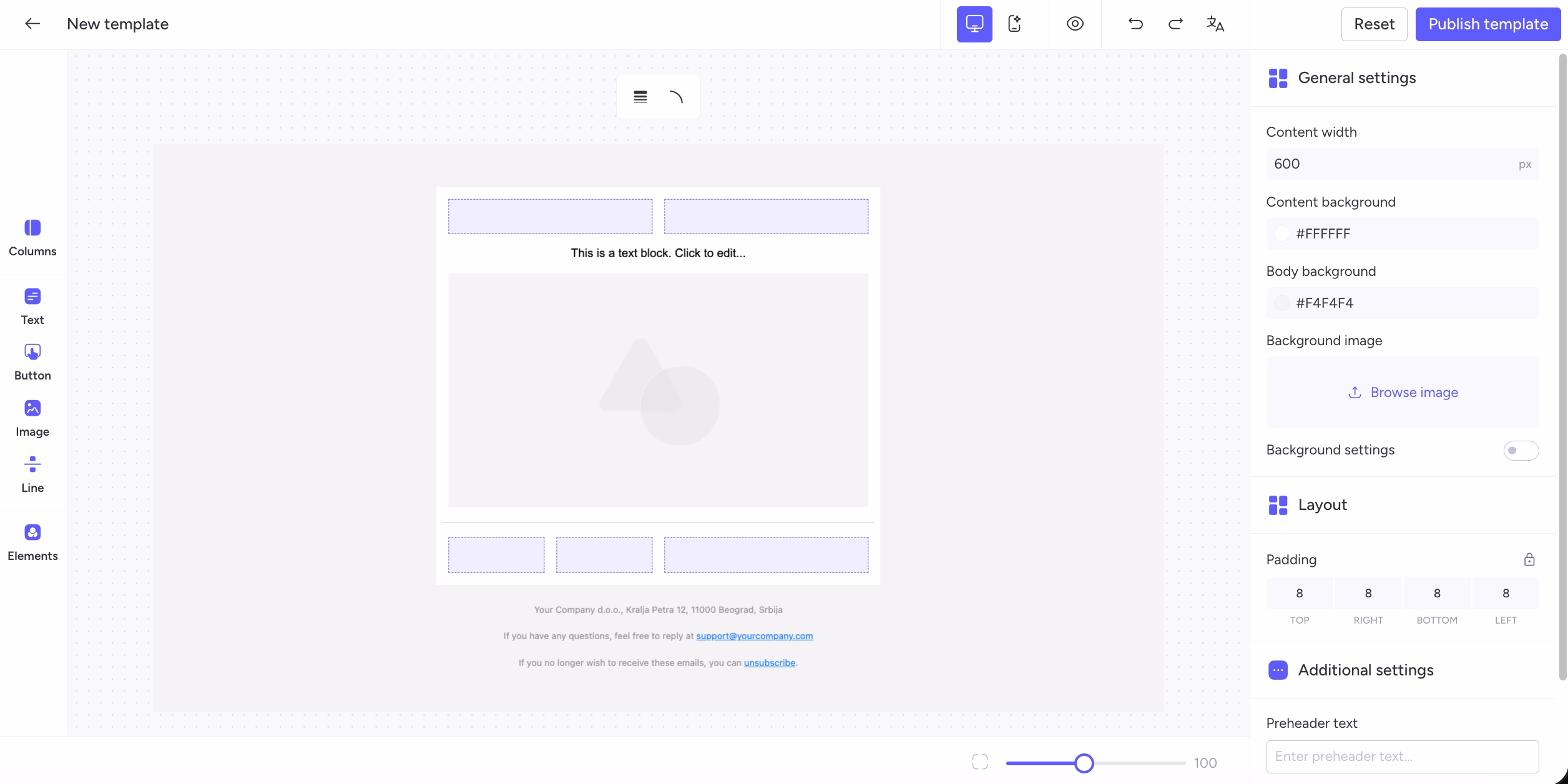 Email Builder Layout Improvements
