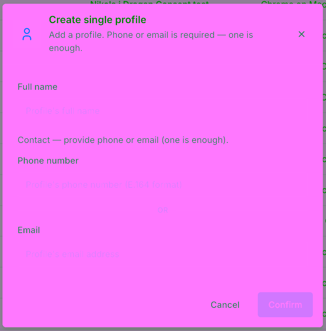 Create single profile