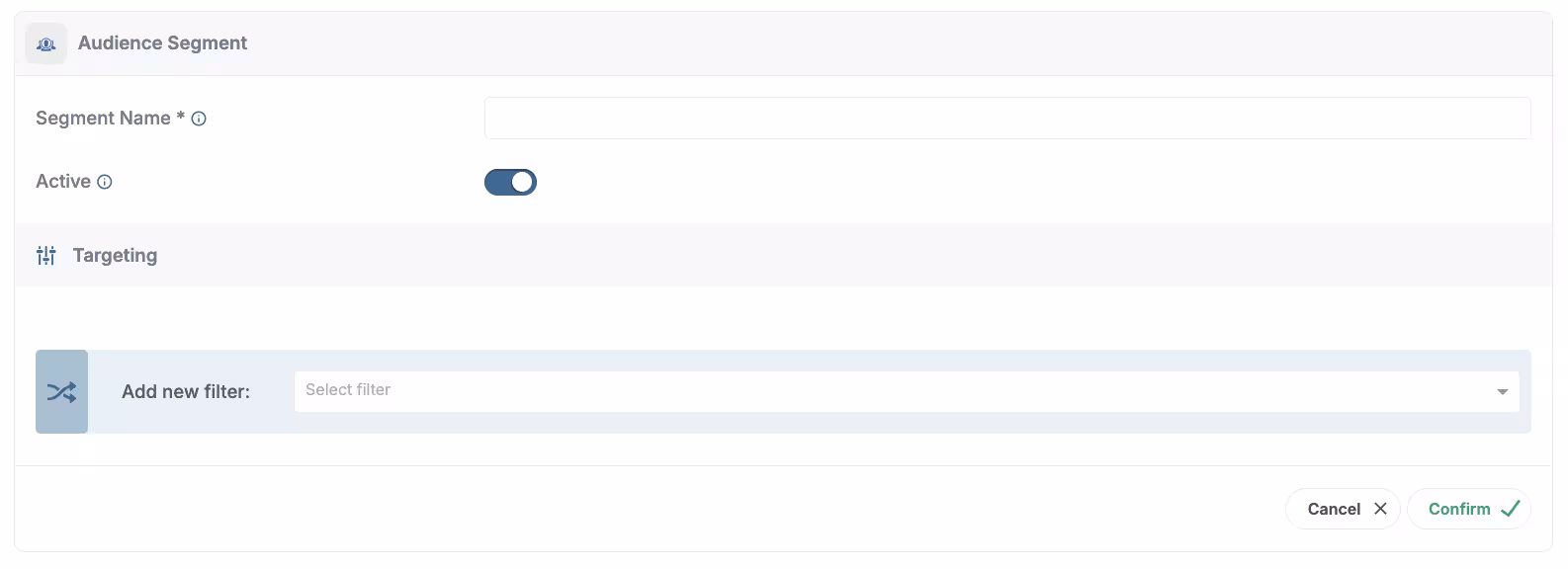 Add New Segment Form