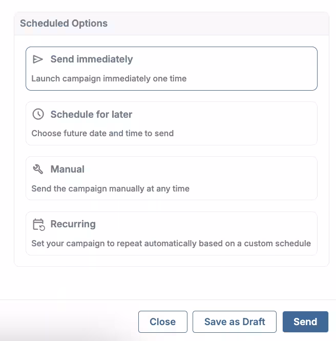 Scheduling Options