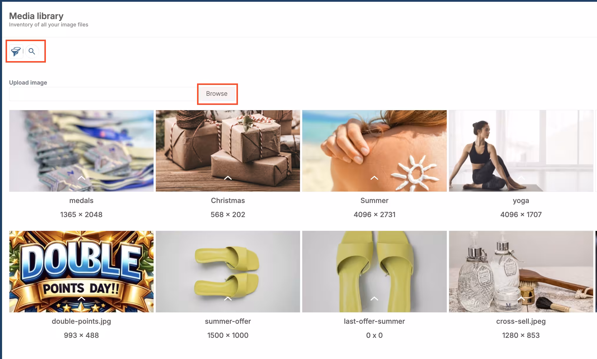 Media library actions