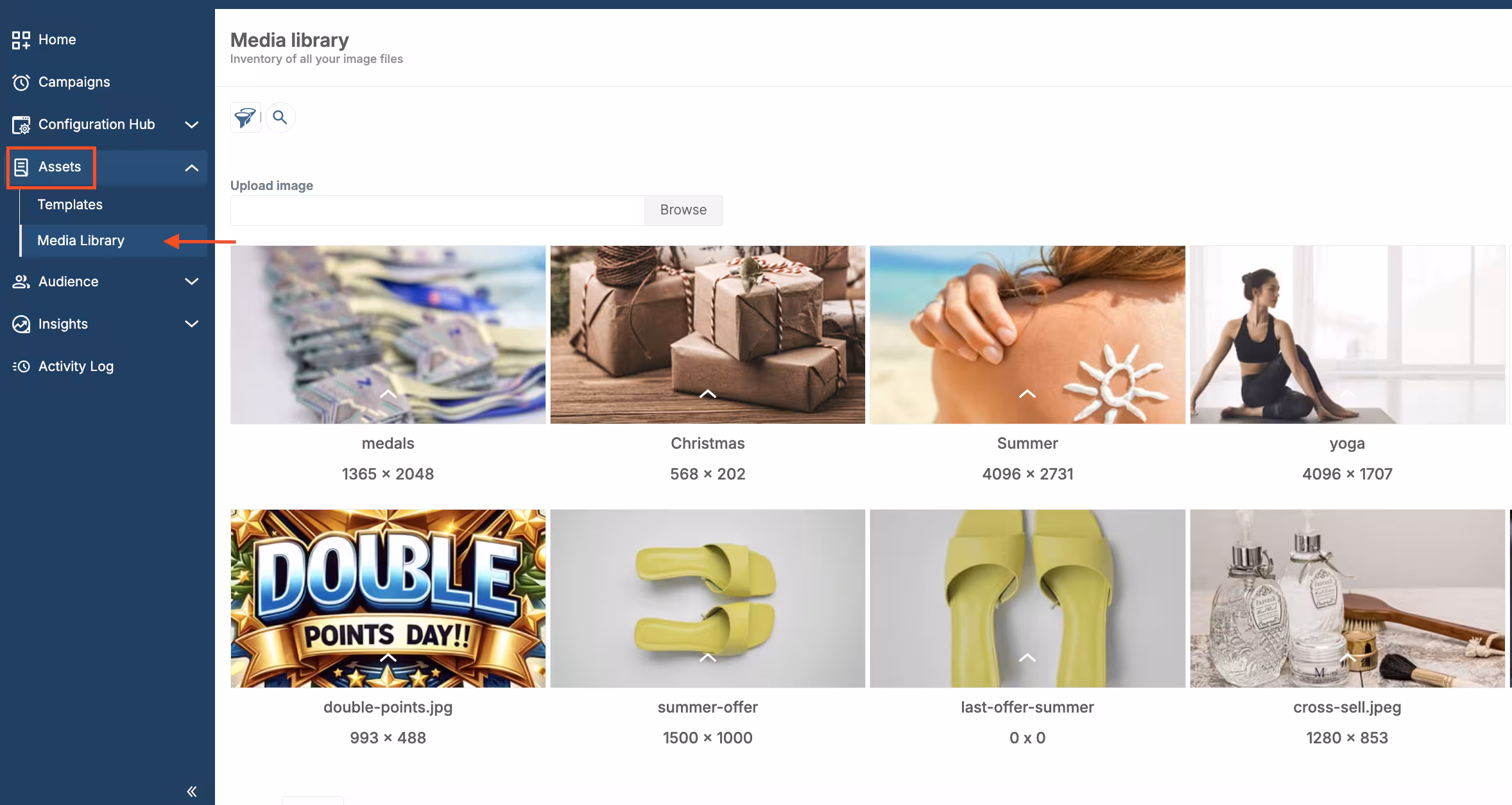 Media library location