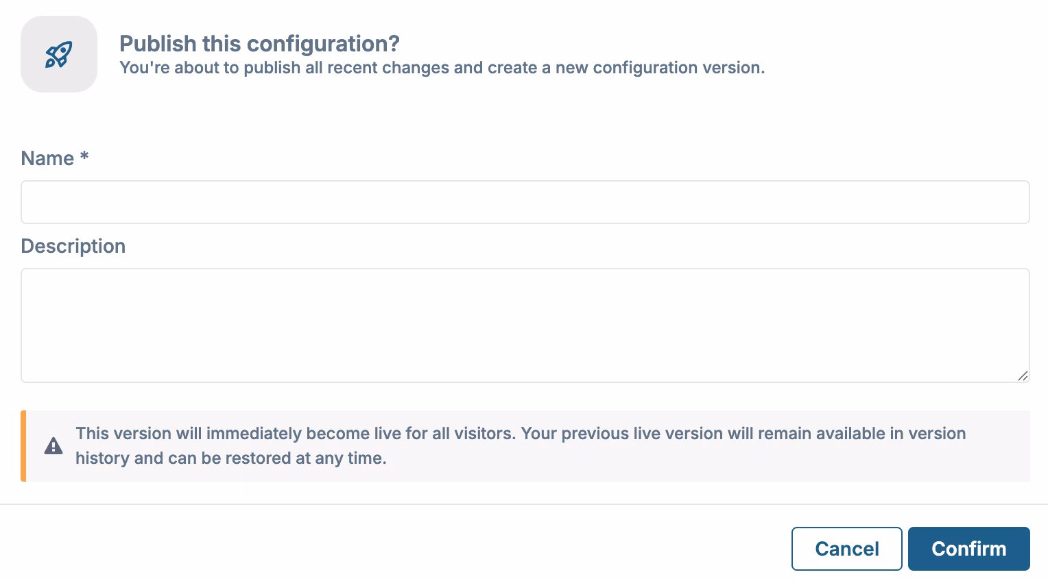 Publish configuration manually