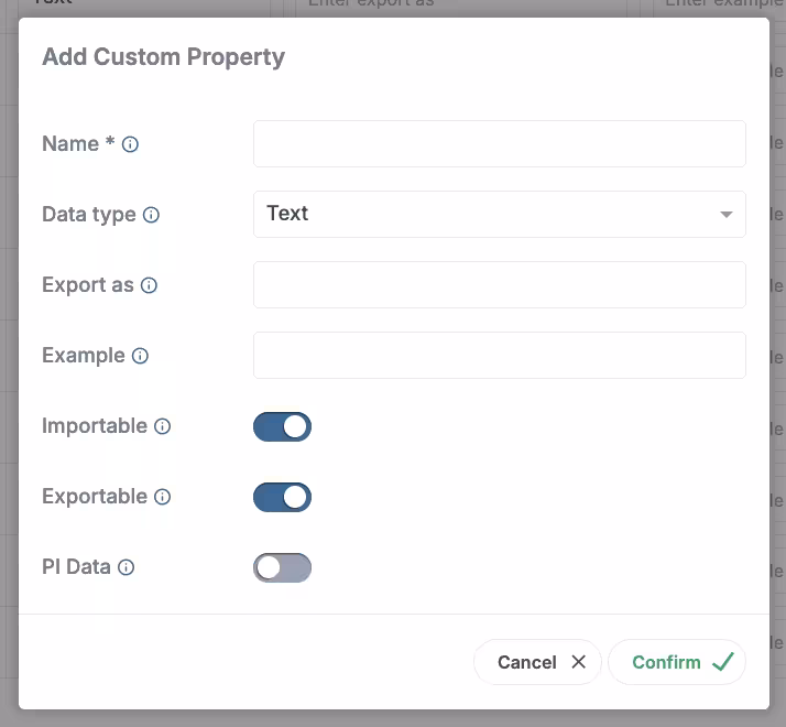 Add Custom Property Form