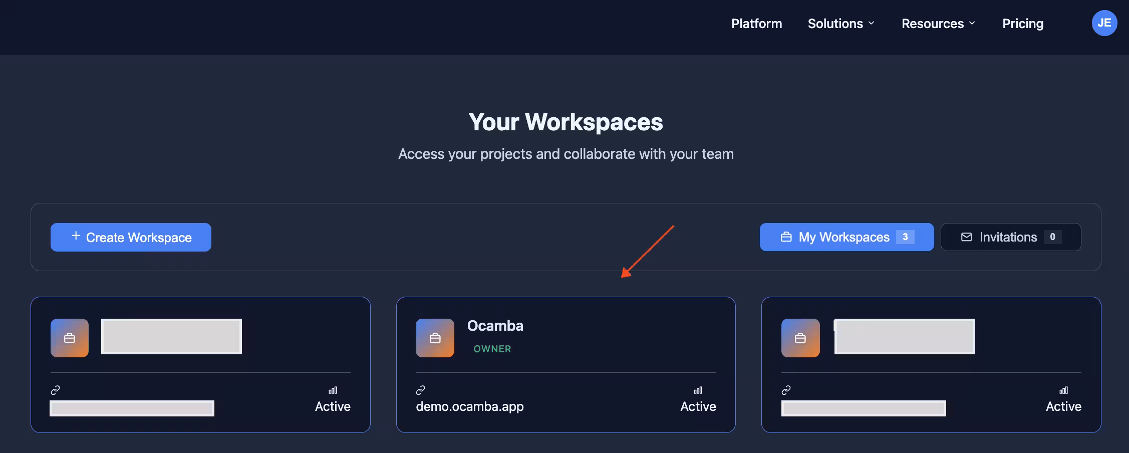 Access Existing Workspace
