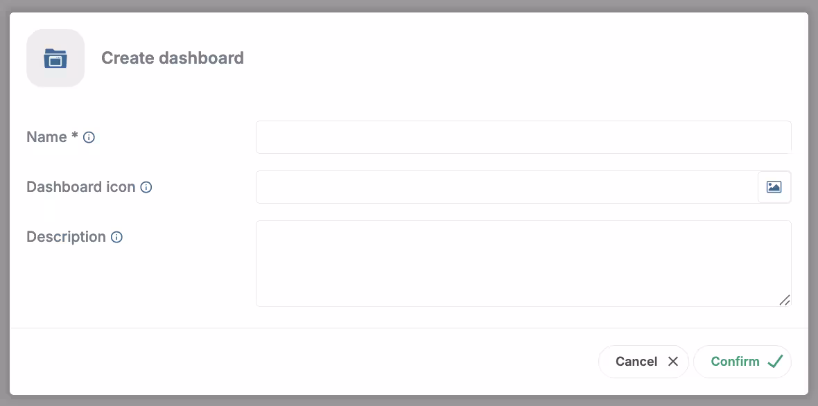 Create New Dashboard Form