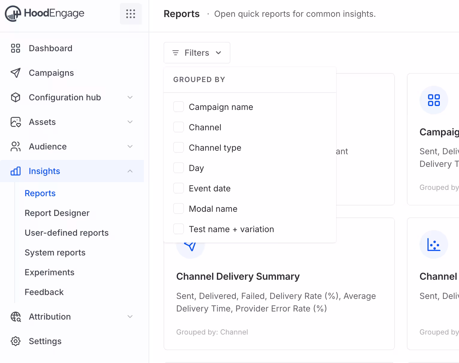 Quick Reports Grouped By